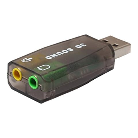 Bestpriceam 5.1 USB to 3.5mm mic Headphone Jack Stereo Headset 3D Sound Card Audio Adapter Black Cover