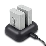 ENEGON Batería de Repuesto (Paquete de 2) y Cargador rápido rápido para Canon LP-E5 y Canon EOS Rebel XS, Rebel T1i, Rebel XSi, 1000D, 500D, 450D, Kiss X3, Kiss X2, Kiss F