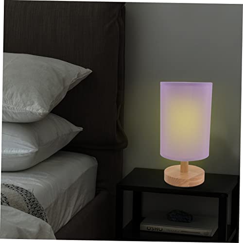Lampe de chevet violette sans base en bois avec ampoule LED incluse