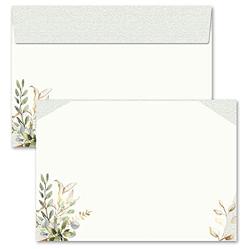 25 envelopes Green Branches Flowers & Petals DIN C6 (162x114 mm)