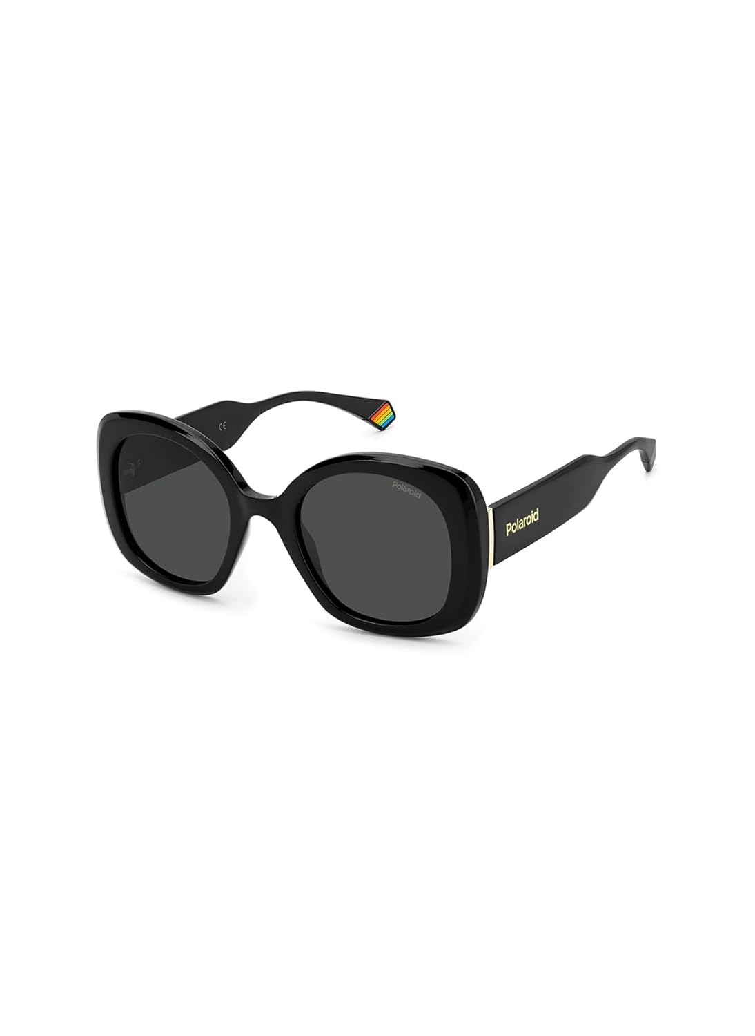 Polaroid Sunglasses | Grey Lens | Black Frame | Full Rim Square Shape Branded Latest and Stylish Polarized Eyewear | 100% UV Protection | Women Sunglasses| Size Small | 20534680752M9