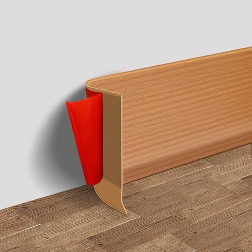 Rodapié de 3 metros hecho de plástico PVC impermeable, apto para protección de bordes de pared y trabajos de corte (amarillo)