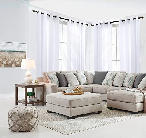 Koufall White Linen Curtains 84 Inches Long With Dark Grommet For Living Room Modern Farmhouse Textured Light Filtering Semi Sheer Curtains 84 Inch Length 2 Panels Set For Bedroom #TOP3