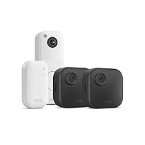 Nuova videocamera Blink (Outdoor 4) + videocitofono supplementare Blink (bianco) | Videocamera di sicurezza smart HD wireless | Sistema a 2 telecamere con Sync Module Core incluso | IP65