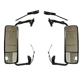 Door Mirror Power Heated Gloss Black with Turn Signal and Arm - Driver and Passenger Side ( Fit: Vol