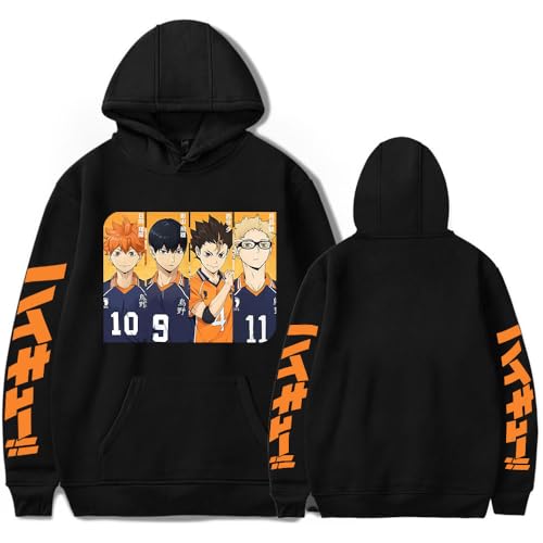 LKY STAR Anime Haikyuu Sudadera con Capucha para Niño Niña Hinata Shoyo Hino Satoshi Casual Sweatshirt Cosplay Hoody
