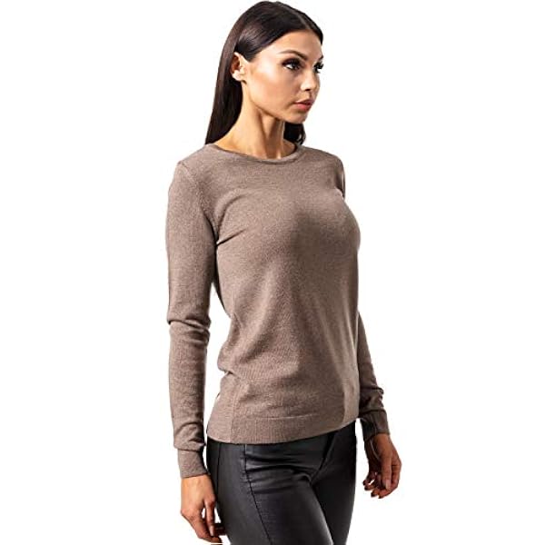 KNITTONS 100% Merinowollen Trui Met ronde hals Voor Dames