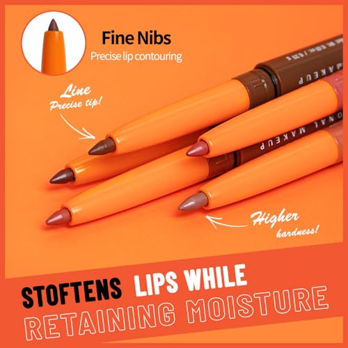 Image of Retractable Lip Liner Pencil for Shaping & Sculpting Lips,Creamy Matte Gel Crayon Lip Liner Pencil delineador de labios,Long Lasting Waterproof Lipstick LipLiner (12#, 1 Count (Pack of 1))