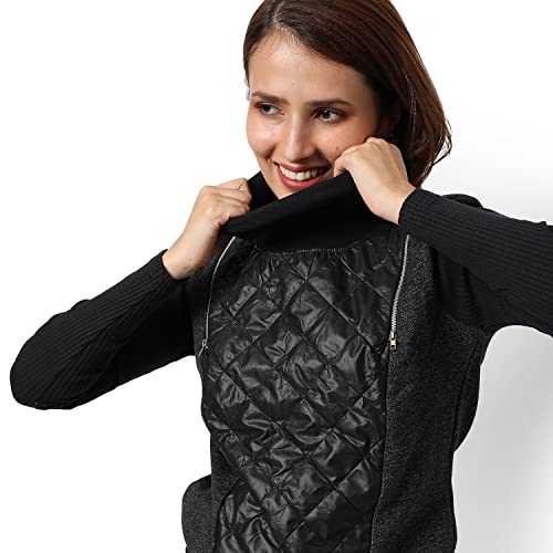 Image of Campus Sutra Women's Cotton High Neck Sweatshirt
