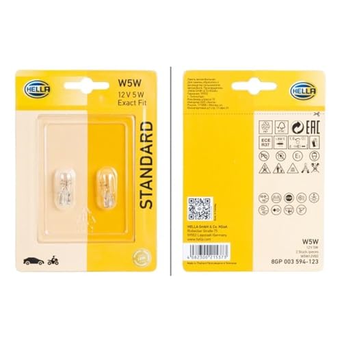 8GP 003 594-121 HELLA Lampadina, Luce Targa 12V 5W, W5W, W2,1x9,5d AUTODOC