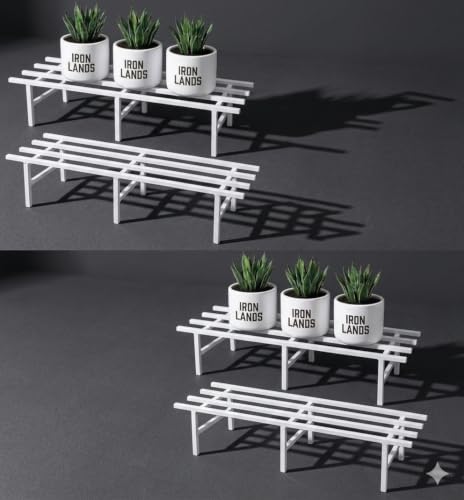Image of IRON LANDS Metal Pot Stand 72x22x20 Cm | Rust-Proof Matte Powder-Coated Pot Stand for Big Size Plants | Supports Up to 300 Kg| Ideal for Garden Balcony, Outdoor and Indoor Plant Display