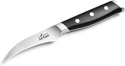 All-Clad Cuchillo de pelar curvo de acero inoxidable alemán forjado de 3.5 pulgadas, totalmente forjado, precisión experta, cuchillo de cocina