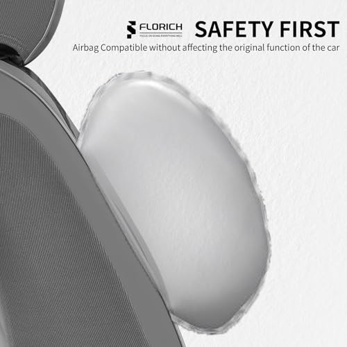 Image of FLORICH Car Seat Covers Front Seat Waterproof Faux Leather Seat Covers for Cars Premium Breathable Car Seat Protector Interior Covers Non-Slip Universal Fit for Most Car Truck SUV, Gray&Black
