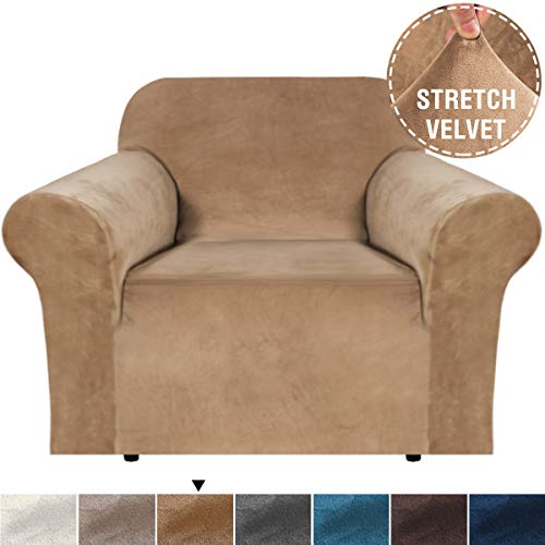 BellaHills Samt Sofabezug Stretching Skid Resistance Schonbezug/Möbelbezug für Wohn-, Dicke und weiche Samt Moderne Sofabezüge (1 Sitzer, Gepäck)