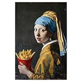artboxONE Poster 30x20 cm Streetart Mdchen mit den Pommes - 