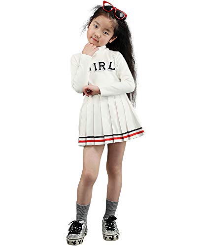 Disfraz completo de animadora para niñas talla Large beige miniatura 3