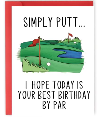 YiKaLus Funny Golf Birthday Card for Men, Snoopy Sports Bday Gifts for Dad Uncle Husband Brother, I Hope Today Is Your Best Birthday By Par