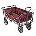 MacSports Collapsible Outdoor Utility Wagon with Folding Table and Drink Holders, Maroon (WTC-167)