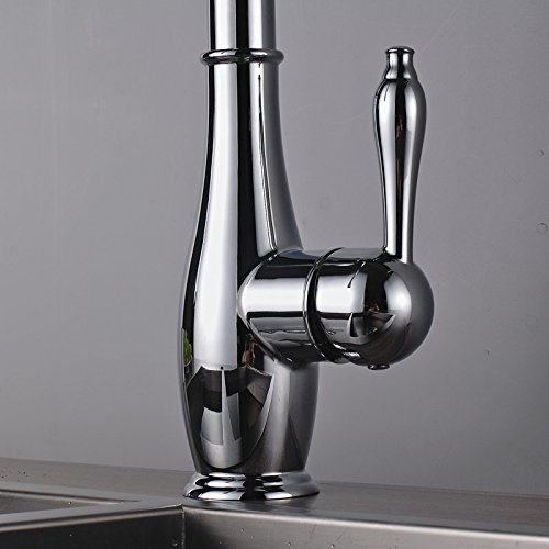 Mitigeur évier de cuisine chromé douchette extractible pour robinet eau chaude froide