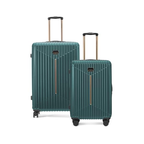 Image of The Midnight Voyager Set of 2 Luggage, Check in Medium 67.5 cm, Check in Large 76 cm, Hard Sided Polycarbonate Trolley Bag, Dual Anti- Theft Zippers, TSA Lock (Moss Green)