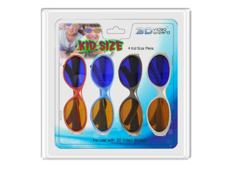 D Video Wizard 3Dvw41 3D Glasses For Youth/Child - 4 Pack (Assorted Colors) #TOP3