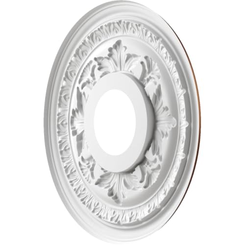 Image of Ekena Millwork CMP13BACDC Baltimore Thermoformed PVC Ceiling Medallion (Fits Canopies up to 5 1 /4 inch), 13 inchOD x 3 1 /2 inchID x 3 /4 inchP, Metallic Dark Copper