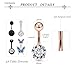 Vsnnsns 14G Belly Button Ring Piercing Jewelry 316L Stainless Surgical Steel Heart CZ Butterfly Navel Rings Belly Button Ring Navel Piercing Jewelry for Women Men 14 Gauge Rose Gold Black
