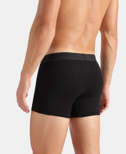 Image of Jockey US60 Men Super Combed Cotton Elastane Stretch Solid Trunk with Ultrasoft Waistband (Pack of 2)