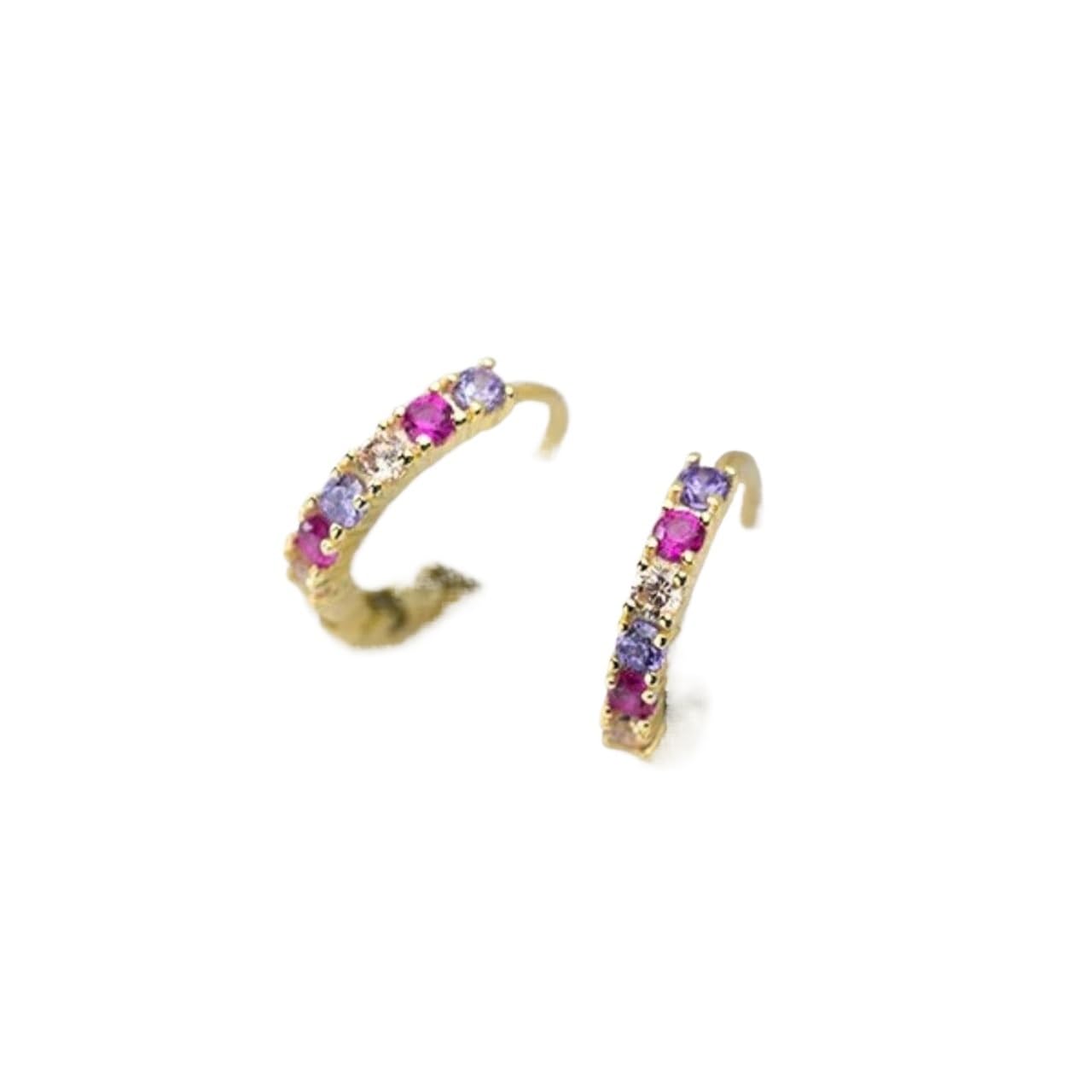 JFGCTYHXY Earrings, 925 Sterling Silver Gold Color Geometric Hoop For Women Wedding Engagement Statement Jewelry(Gold Color)