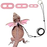 ADOGGYGO Bearded Dragon Leash Harness, 3 Size Pack Pink Lizard Wing Harness with Removable Leash for Bearded Dragon Lizard Reptiles