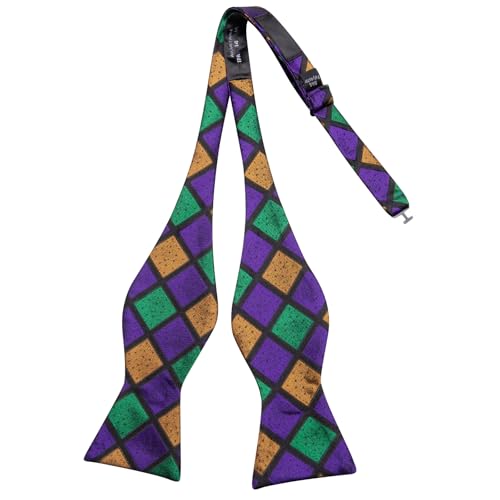 Image of Dubulle Self Tie Bow Ties and Lapel Pin for Men Paisley Solid Mens Bowtie and Handkerchief Cufflinks Set Wedding