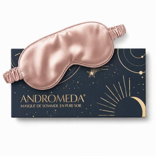 Masque de sommeil Andromeda en soie naturelle biologique couleur Or Rose pour la nuit