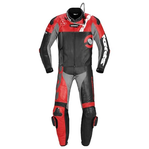 SPIDI DP-Progressive Touring Tuta in pelle della moto a due pezzi, rosso/nero, 46