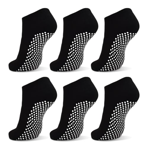ELUTONG Yoga Socks Non Slip Socks with Grips 3-6 Pairs Non Skid Pilates Ballet Barre Hospital Socks for Women