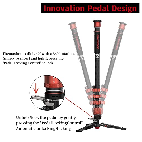 Ifootage Cobra 3 C180F-P Camera Monopod With Pedal Locking Control,Video Monopod，Professional Photography Tripod Monopod Suitable For Slr Cameras And Camcorders Carbon Fiber (71") #TOP2