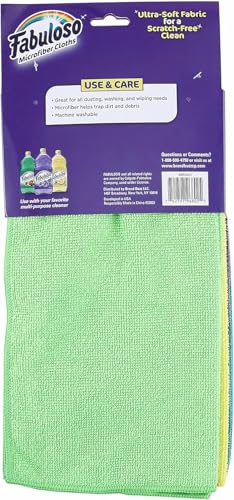Image of Fabuloso Microfiber Cleaning Cloths for Home & Car, 13x13, 8 Ct, 2-Pack