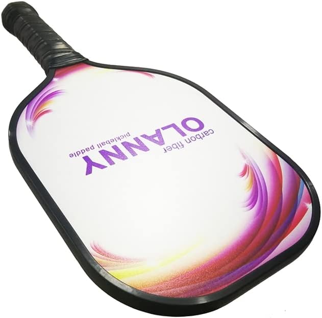 Pickleball Paddle Textured Surface for Spin Lightweight Graphite Racquet Racket Carbon Fiber Ergonomic Grip Edge - (Color: Plum)