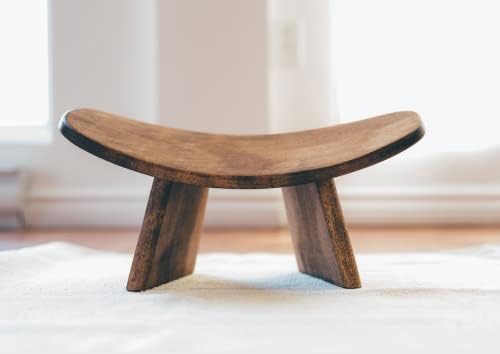 BLUECONY Meditation Bench IKUKO Basic, Preassembled Version, Wooden Kneeling Ergonomic Seiza - Solid Wood Dark Walnut, High Height (8" or 20 cm)