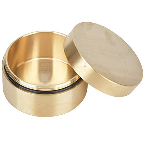 Keenso Mini conteneur de Pilule en Laiton, boîte Ronde en Laiton étanche en Forme de boîte de Rangement de Bijoux en métal, conteneur scellé étanche à la poussière