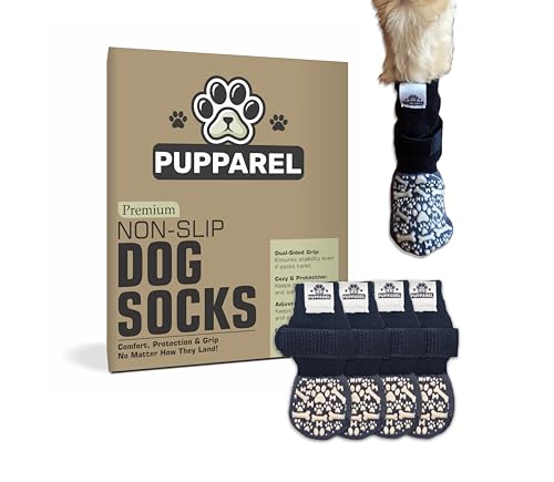 Pupparel - Pupparel Premium Non-Slip Dog Socks with Thick Double-Sided Grips, Adjustable Strap, Paw Protection, Grippy Dog Socks Ideal for Slippery Surfaces, Fall Protection, and Lick Prevention (Extra Small) - -35%