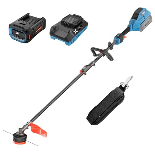 SENIX X6 60V 16' Weed Wacker, Carbon Fiber (PHX6-M1) Multi-Head System Power Head and (AGT007) String Trimmer Attachment Kit, Shoulder Strap, 3.0Ah Battery & Charger Included