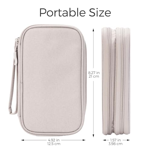ProCase Porta Cavi da Viaggio a 3 Strati Viaggio Accessori Utili, Borse Organizer per Cavi Tech Pouch Custodia Portatile per Cavi, Caricabatterie, Power Bank, Adattatori -Grigio/S - Immagine 5
