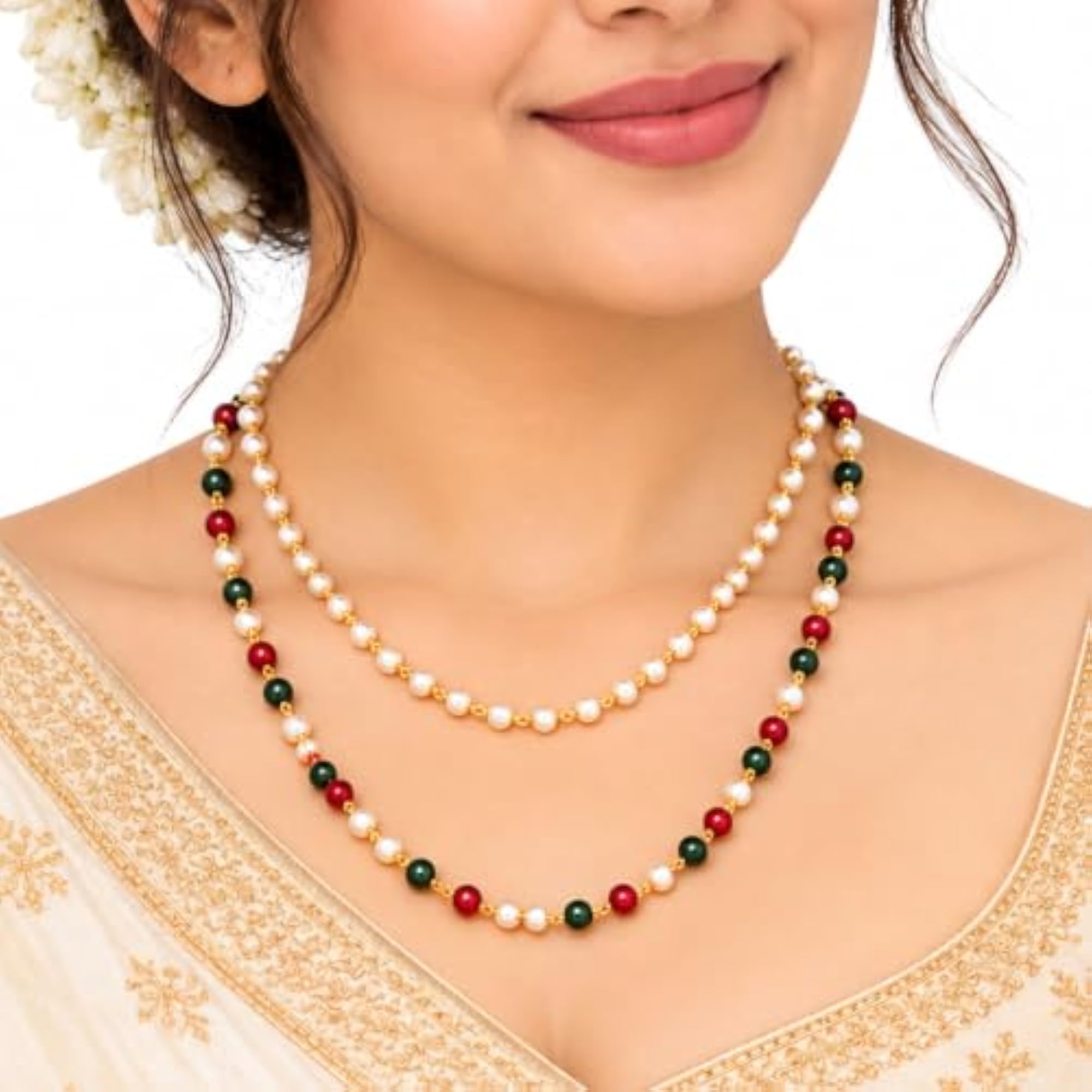 Pearl Necklace and Earrings Set - Elegant Design