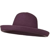 Sewn Braid Kettle Brim Ribbon Hat - Purple OSFM