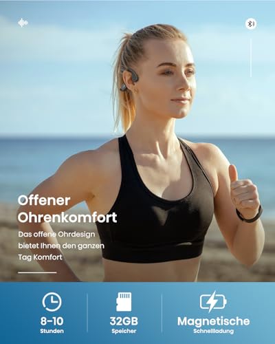 Wasserdichter MP3-Player mit Knochenschall-Kopfhörern für Sport und Schwimmen