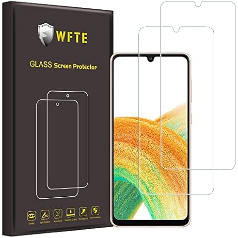 WFTE [2-Pack Screen Protector for Samsung Galaxy A33 5G/A31,Anti-Scratch,High Transparency,Anti-fingerprint,Bubble-Free,Dust-Free Premium Screen Protector Tempered Glass For Samsung Galaxy A33 5G/A31 Cover