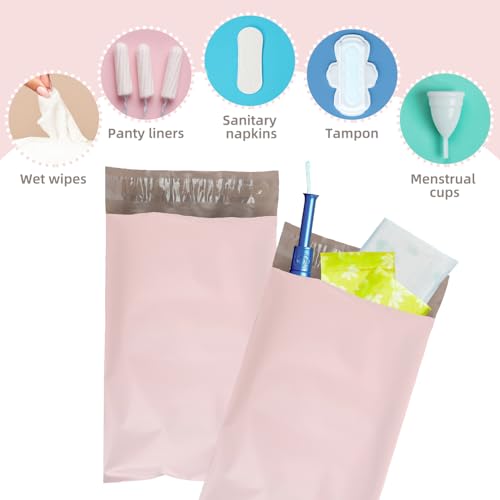 Image of 100Pcs Light Pink Sanitary Napkin Disposal Bags, Feminine Self-Sealing Hygiene Disposal Bags for Tampons, Pads and Liners, Personal Care Sanitary Bag for Women Privacy Handling
