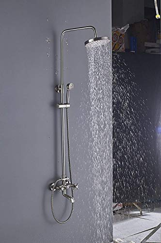 Ensemble douche effet pluie nickel brossé 8" contre les variations de pression