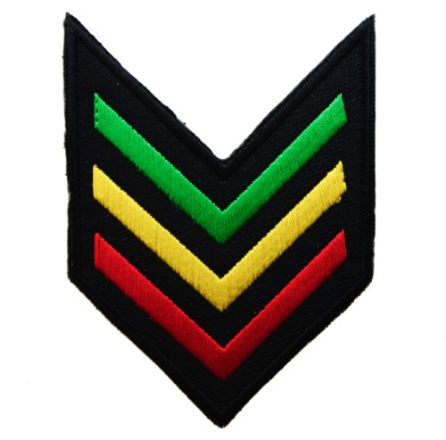 Rastafarian Rasta Reggae Stripes Clothing or Gear Iron on Patch AKP1003 F3D28T
