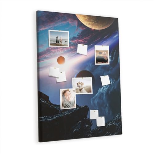 Tableau en liège pour épingler notes et documents déco galaxie 100x140